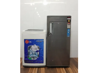 Whirlpool 190 ltrs single door refrigerator n lg top load Fully automa