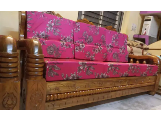 3+1+1(Brand New)PURE mysore teakwood wooden sofa set with cushions