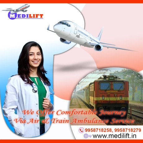 medilift-train-ambulance-in-raipur-with-all-emergency-medical-transfer-facilities-big-0