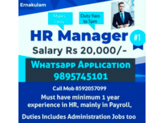 HR Manager Vacancy at Palarivattom